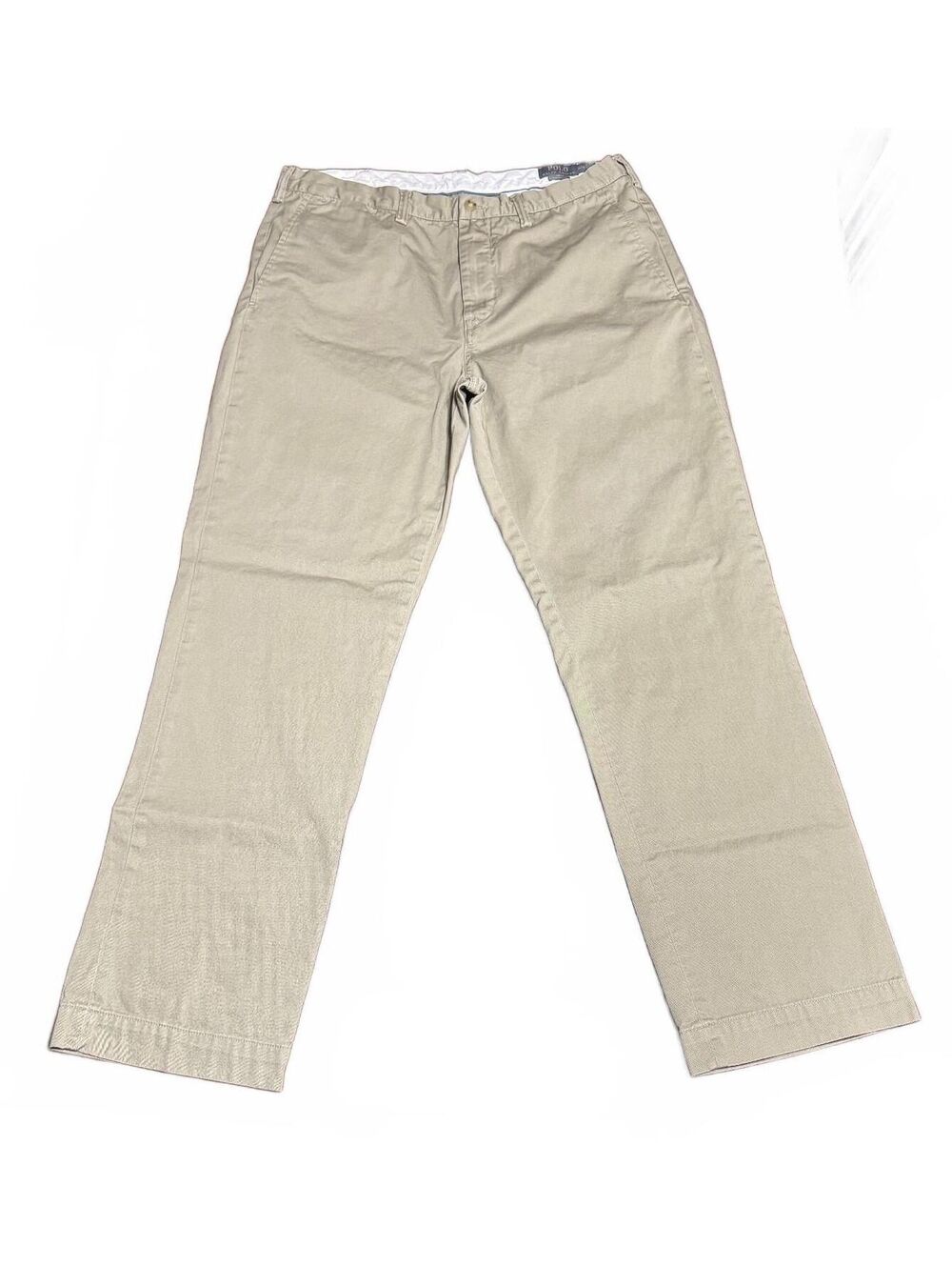 Polo Ralph Lauren Mens Chino Pants 36x32 Khaki Classic Fit Cotton Flat Front